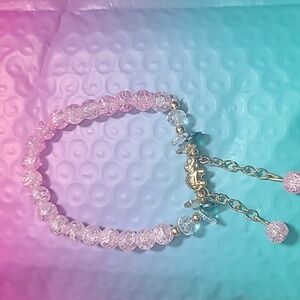 Pink Beaded Stretch Bracelet New
